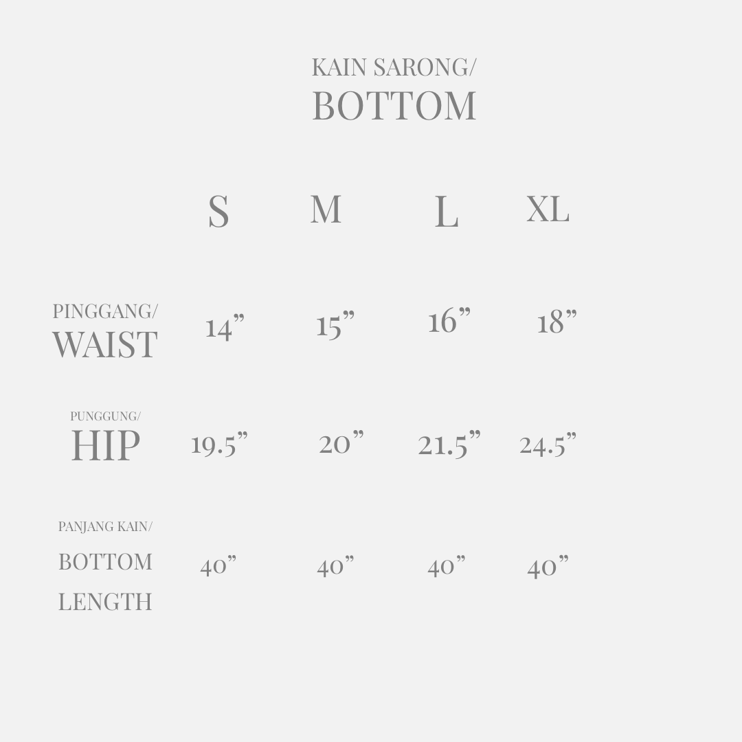 Kain Sarong Bottom Measurement
