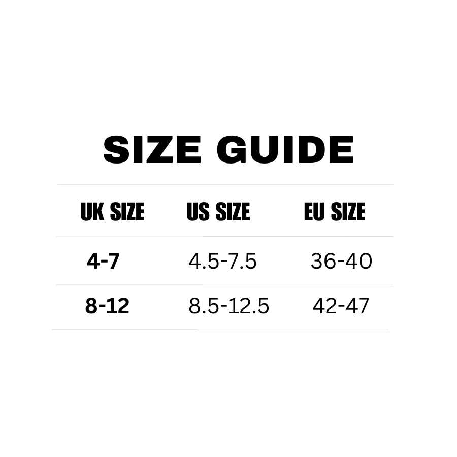 SIZE GUIDE UK SIZE US SIZE EU SIZE 4-7 4.5-7.5 36-40 8-12 8.5-12.5 42-47