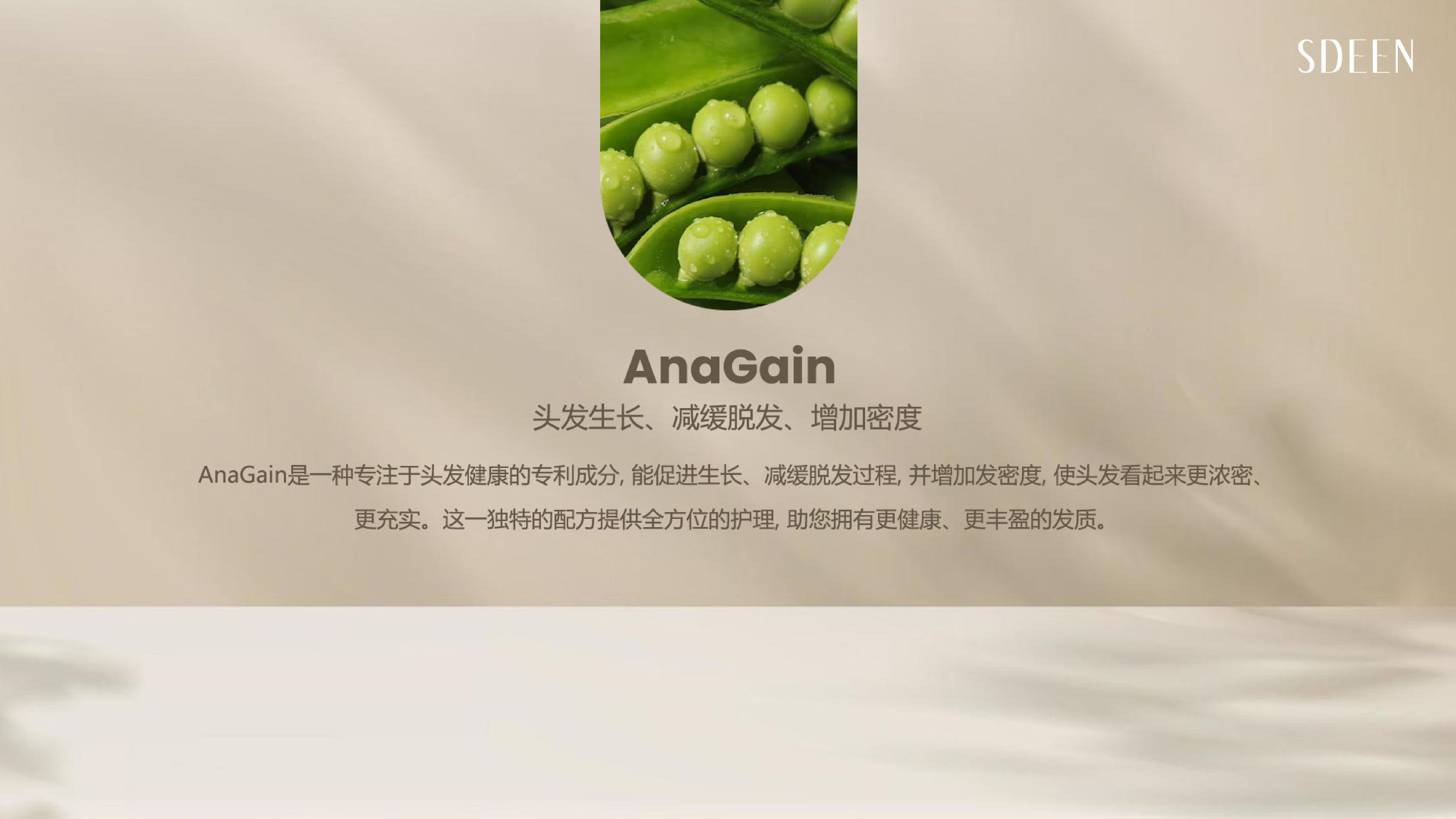 AnaGain™ 专利豌豆芽精华 头发生长 增加发密度