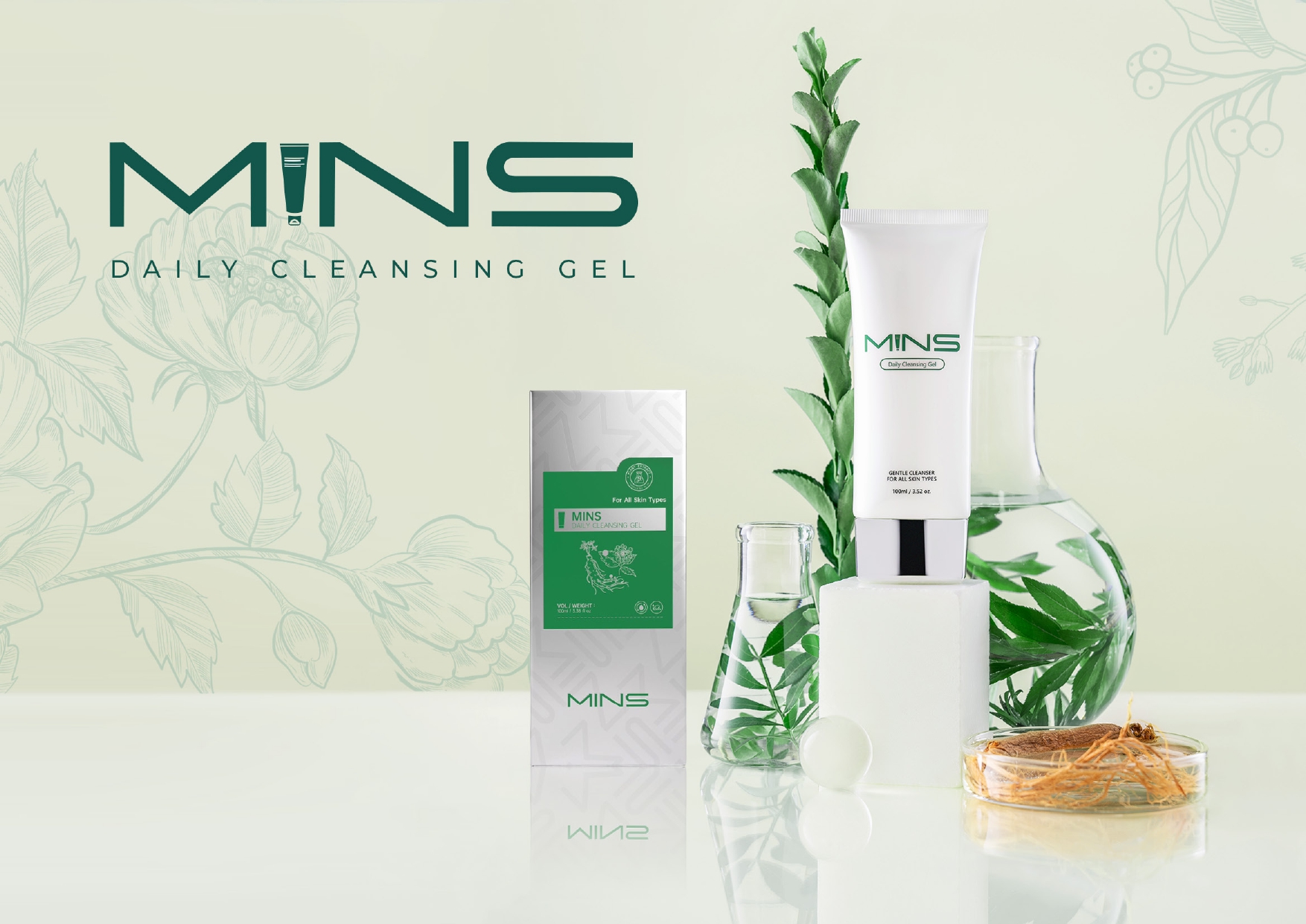 MINS Daily Cleansing Gel 无泡洁面凝胶 100ml 适合所有肤质 产品主图