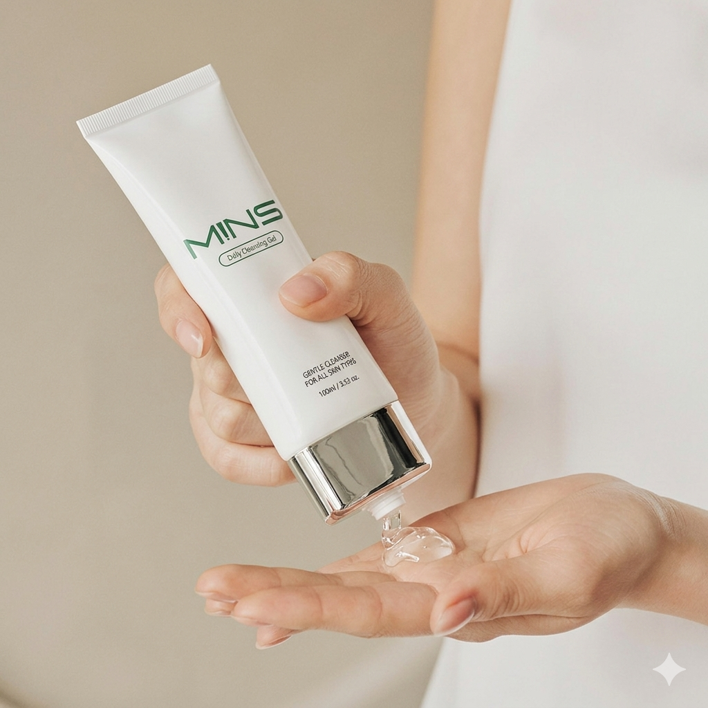 步骤1 取适量洁面凝胶于掌心