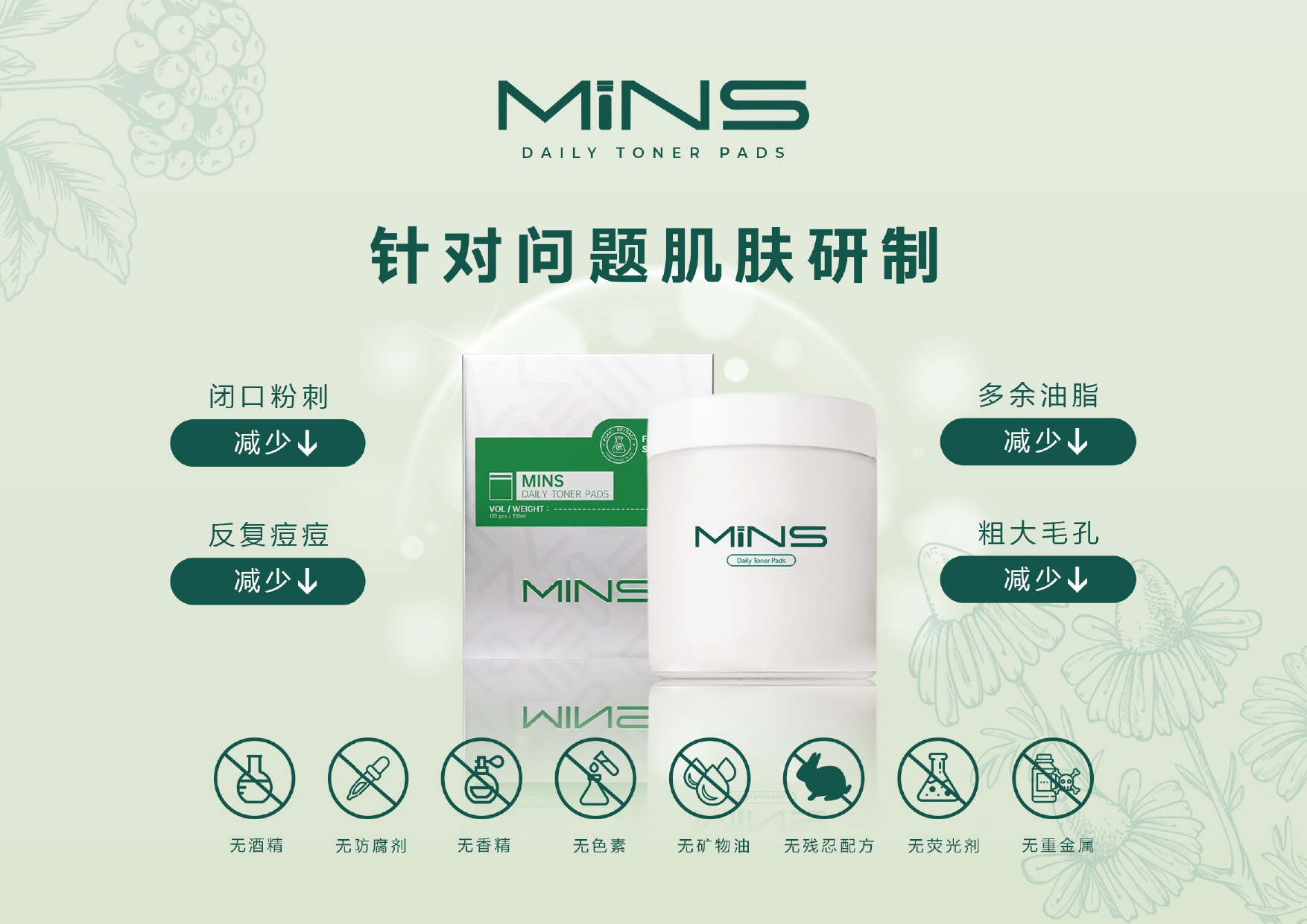 MINS棉片功效展示