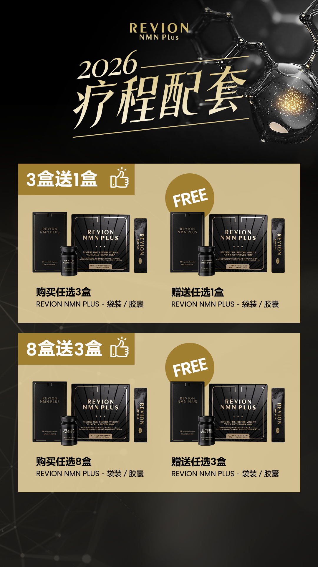 REVION NMN Plus 买8送3配套