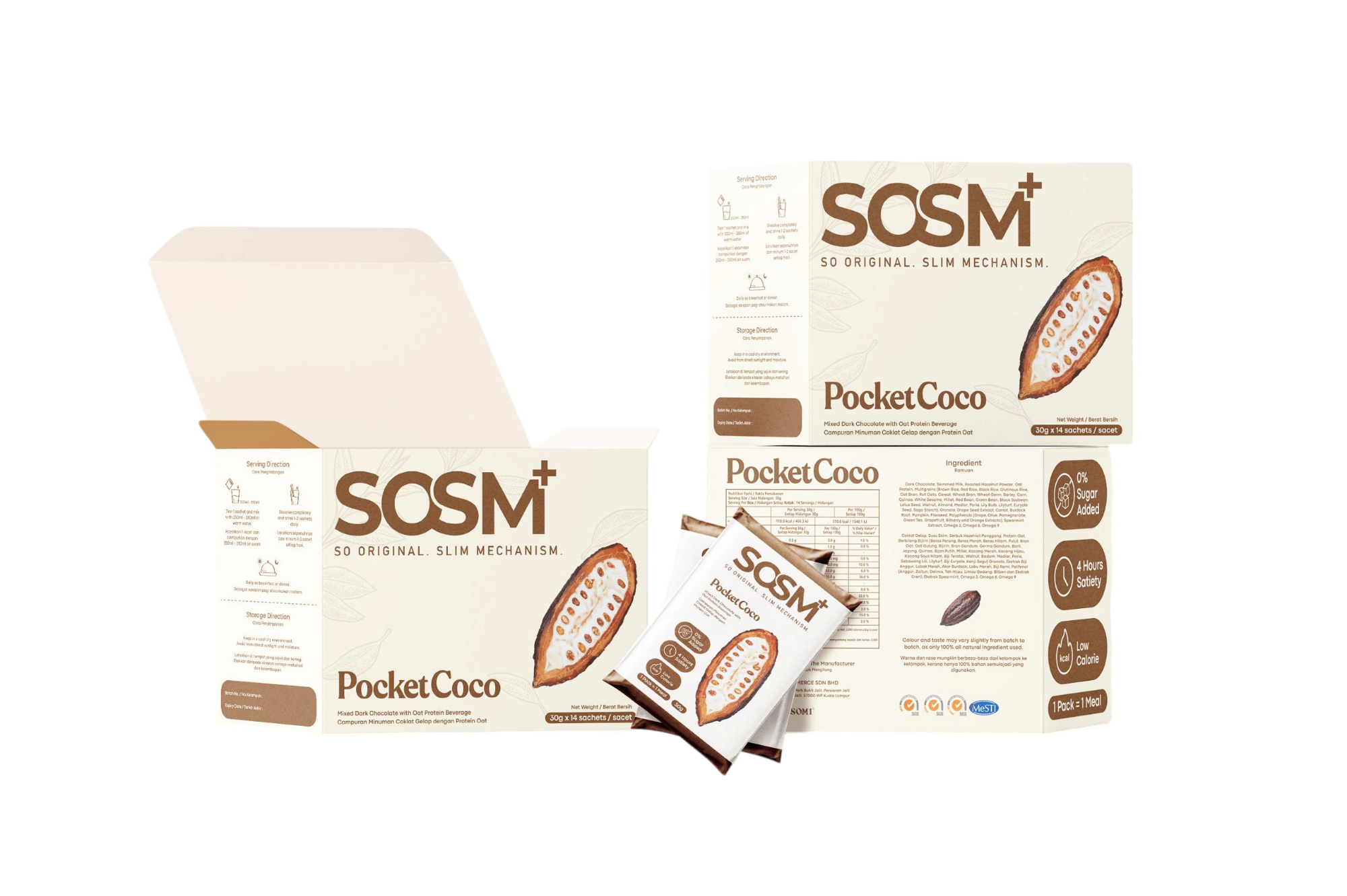 PocketCoco Premium Product - Luxurious Dark Chocolate Meal Replacement