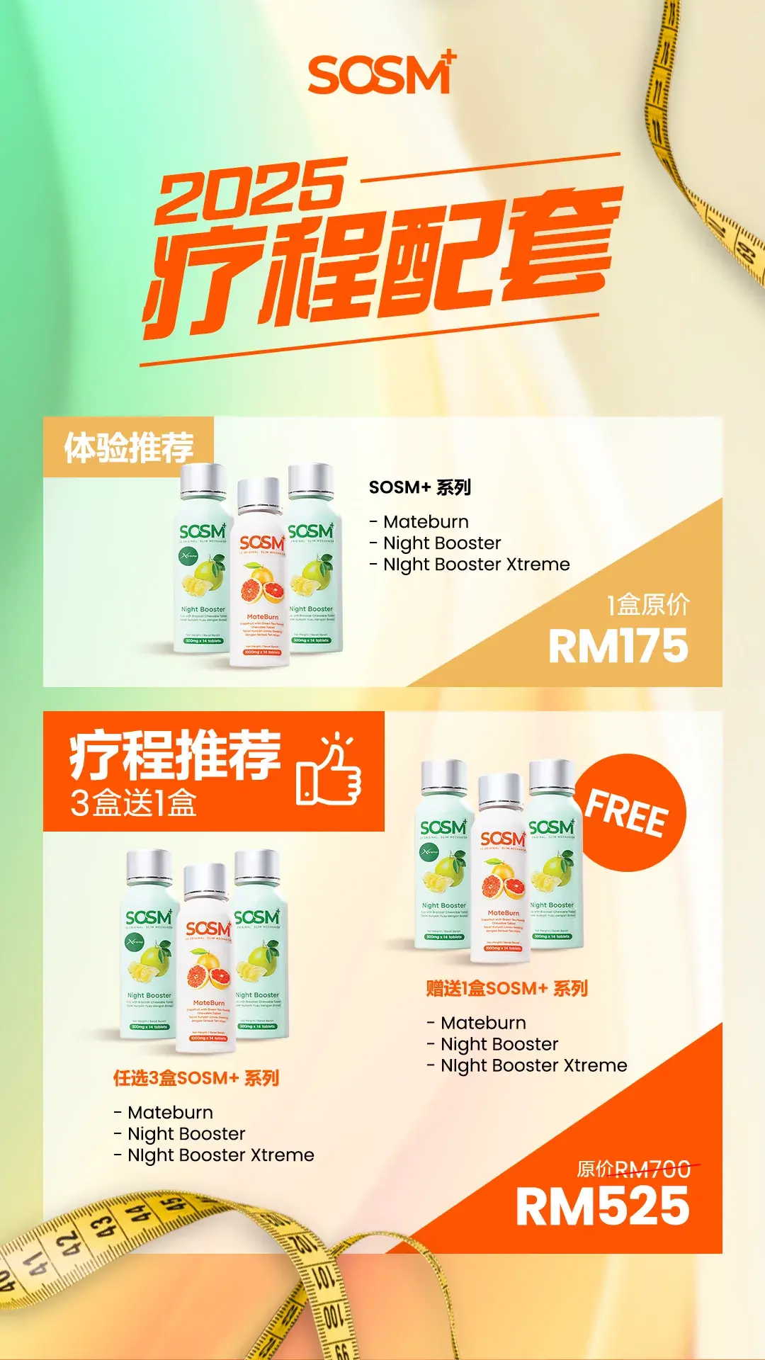 马来西亚 - SOSM+ 马来西亚优惠，单盒RM175，买三送一