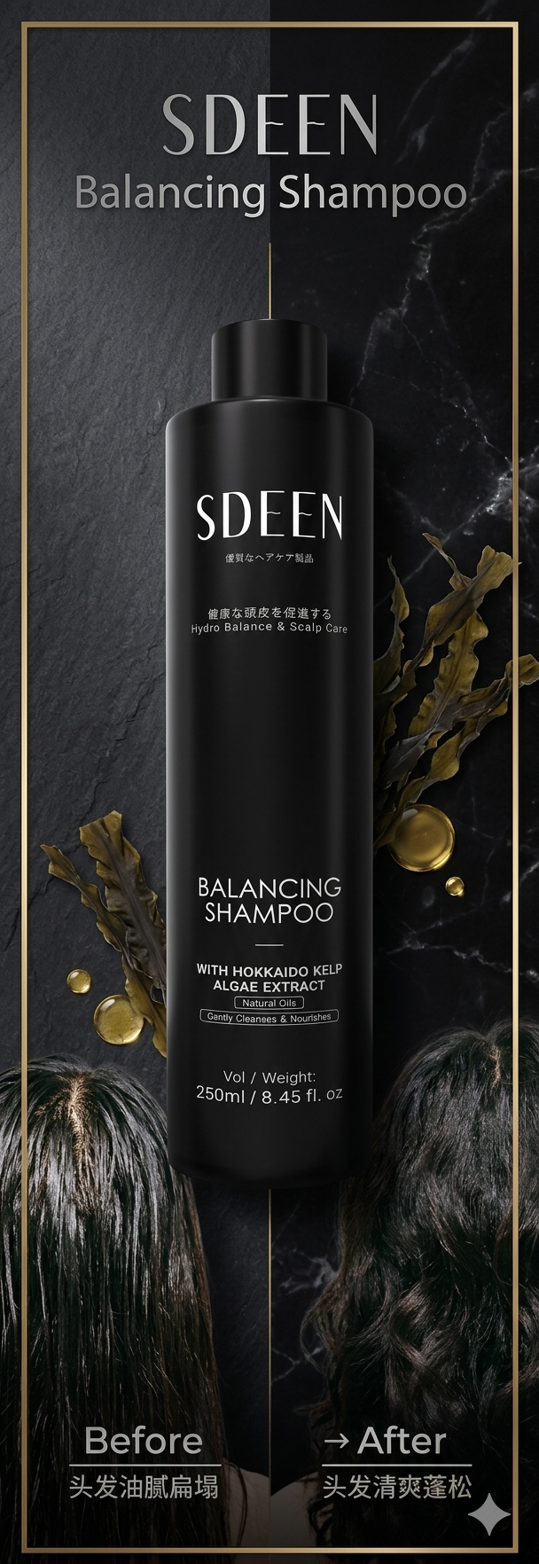 SDEEN BALANCING SHAMPOO - Before & After Effect