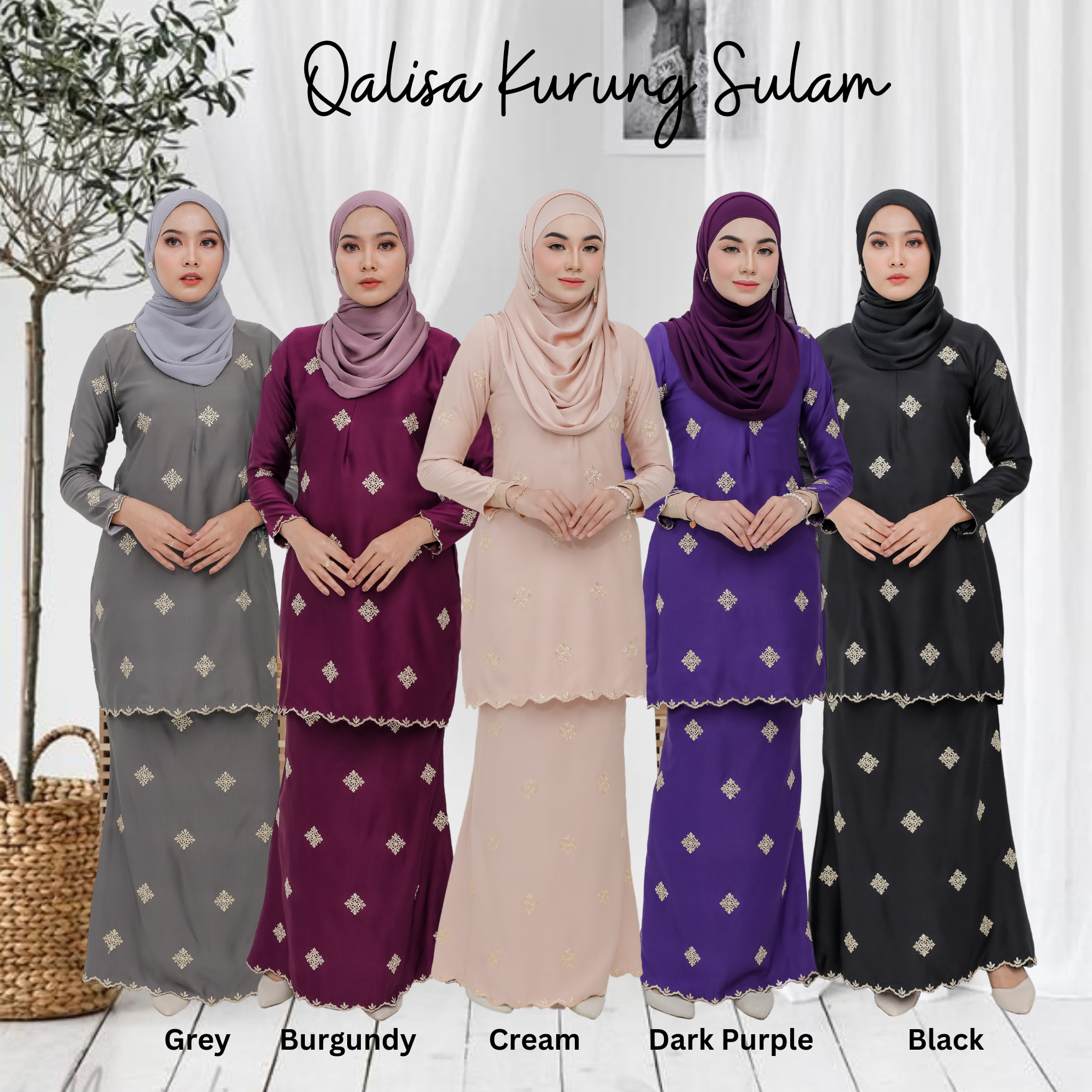 BAJU KURUNG PAHANG TASMINE (DUSTY PURPLE) – GIO FABRICS