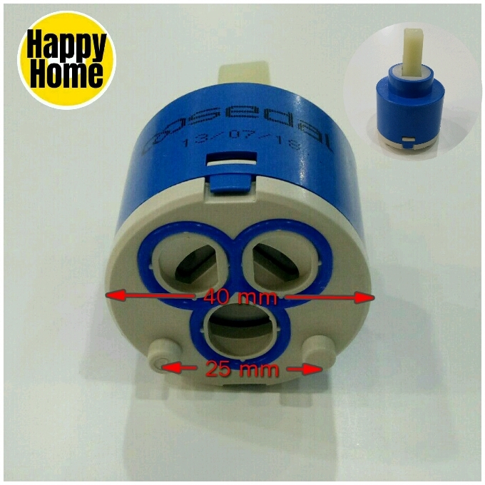 Ready stock Mixer Cartridge 40mm Flat Base Replacement Ceramic Disc