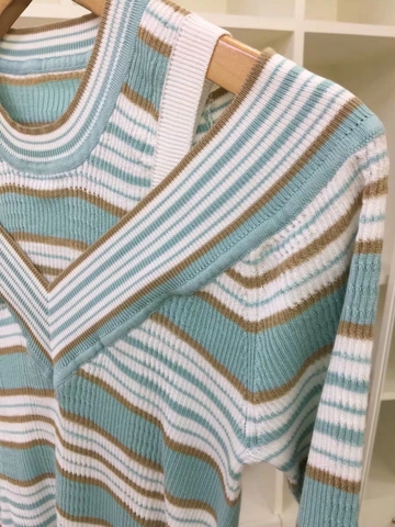 Indie Designs Striped Layered Look Knitted Top – Indie Designs Clothing