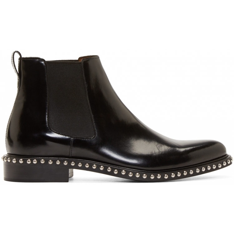 leather studded chelsea boots