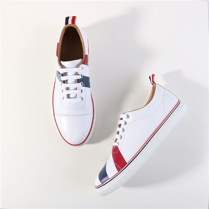 Indie Designs Striped Cotton And Leather Sneakers – Indie Designs Clothing