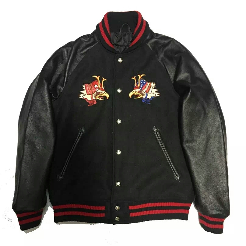 Indie Designs Eagle Embroidered Varsity Jacket Indie Designs Clothing