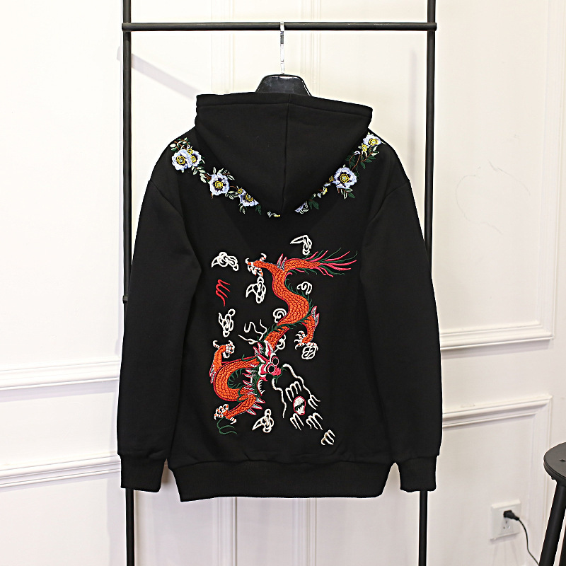 dragon embroidered hoodie