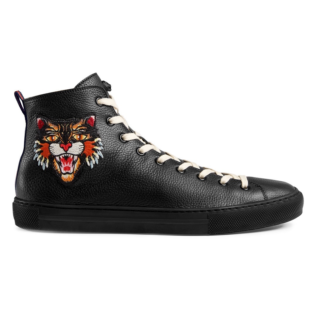 Indie Designs Angry Cat Leather Hi-top Sneakers – Indie Designs Clothing