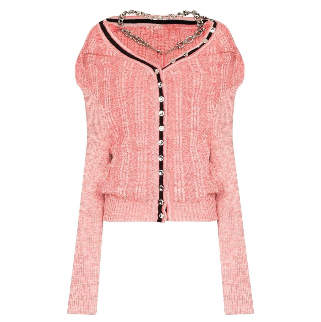 Indie Designs Ruffle-detail Ribbed-knit Cardigan – Indie