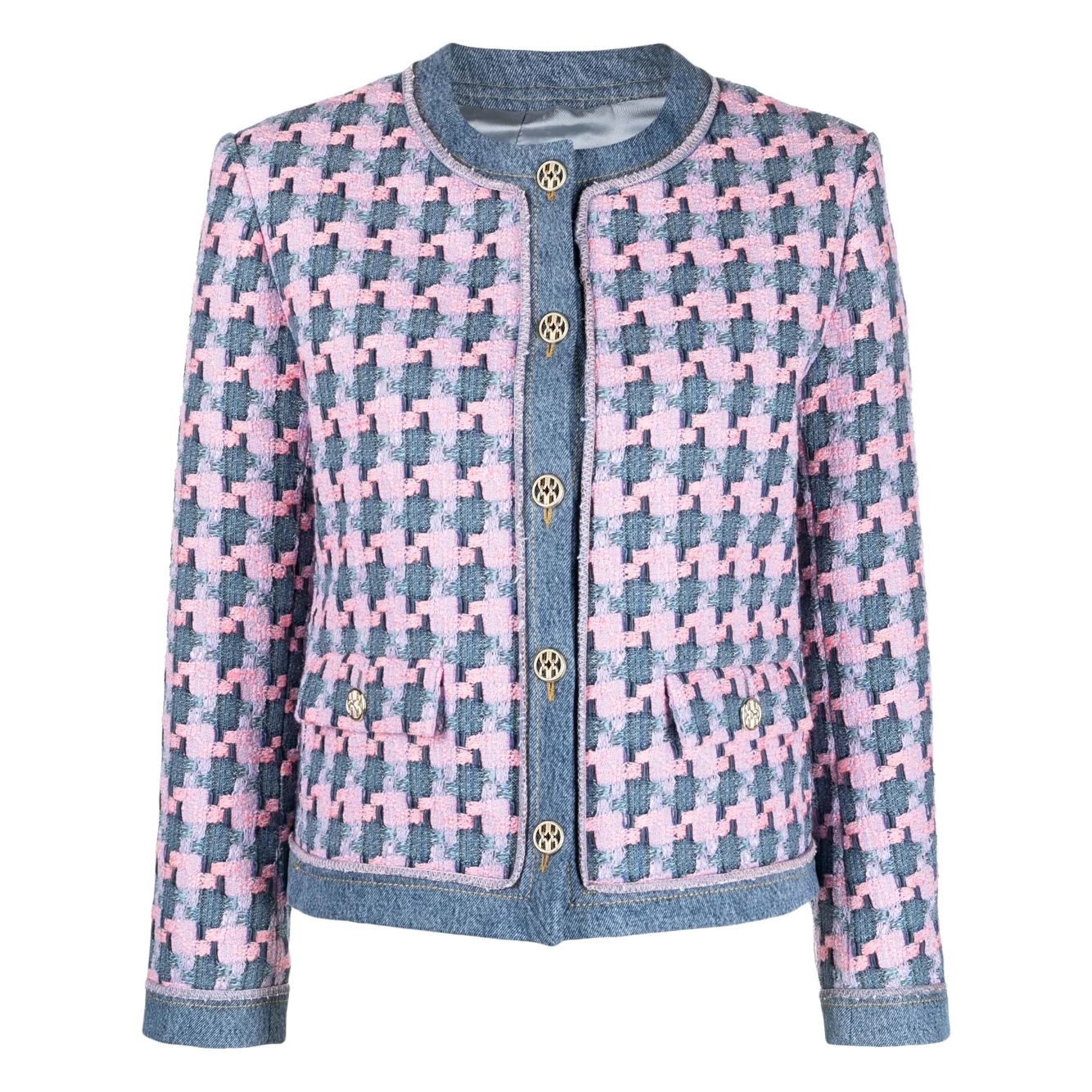 【2plan】Proi Denim Tweed Round Jacket Indie Designs Philippa Denim Tweed Jacket – Indie Designs