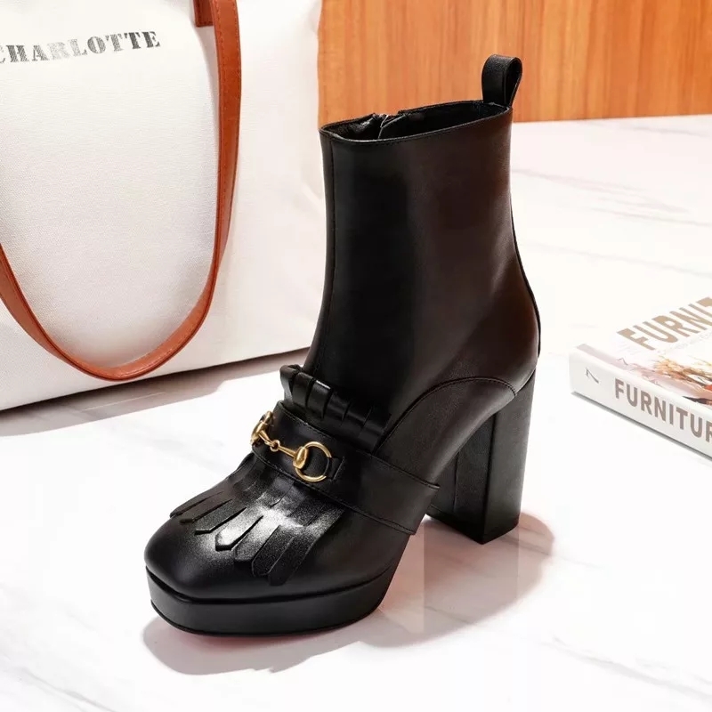 Indie Designs Black Nove 105 Leather Platform Boots – Indie Designs ...