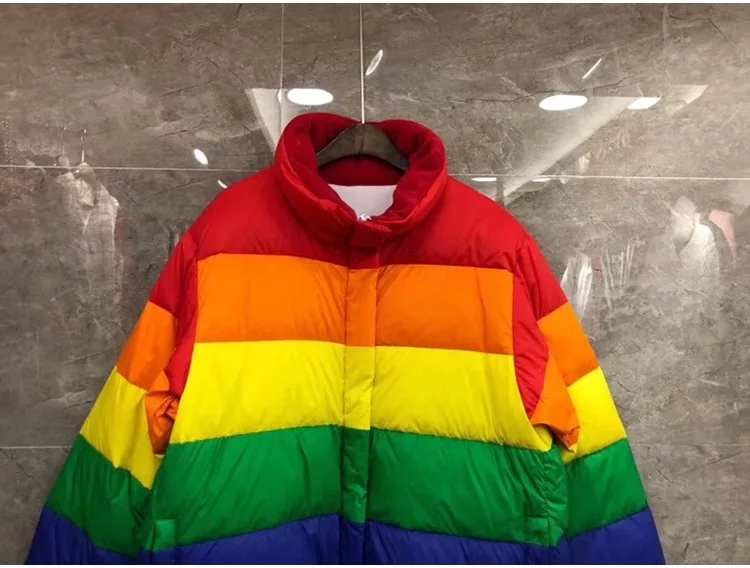 primark rainbow puffer jacket