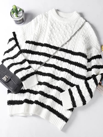 Indie Designs Black and White wWool Striped Jumper – Indie Designs Clothing