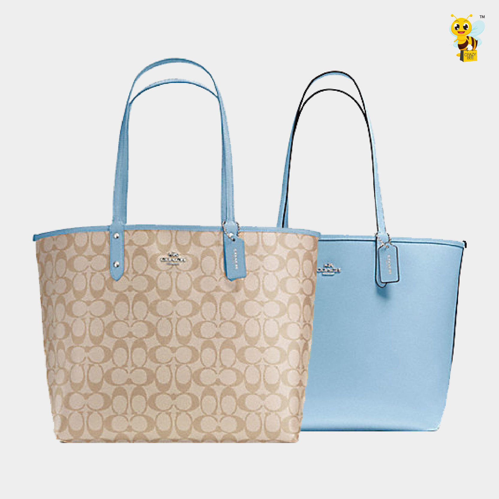 coach reversible city tote floral