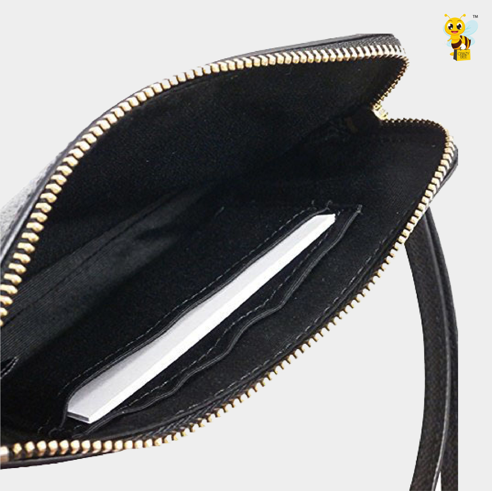 Coach F58032 Corner Zip Wristlet In Crossgrain Leather Black
