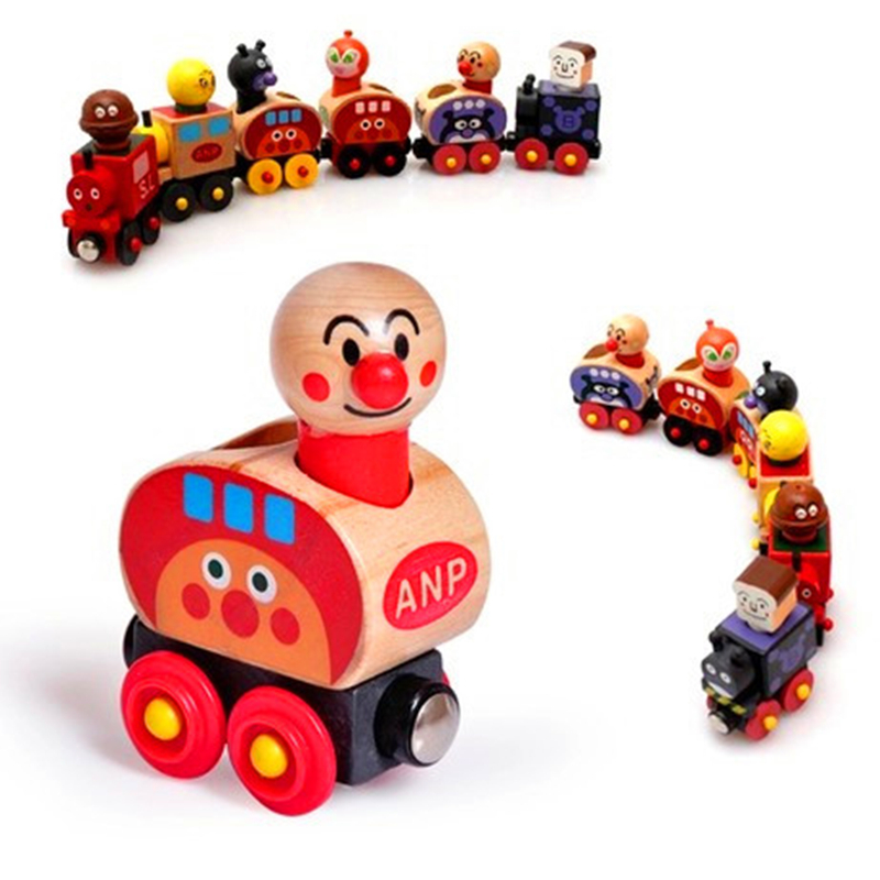 magnetic wooden train set