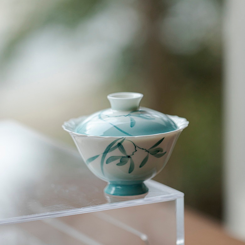 幽蘭花型小蓋碗1-2