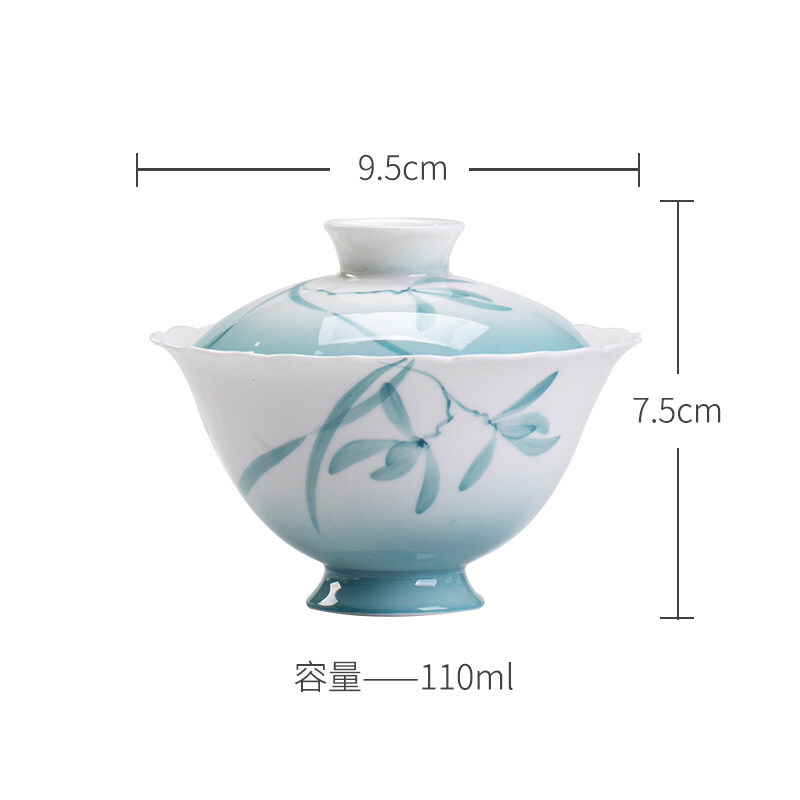 幽蘭花型小蓋碗4-1