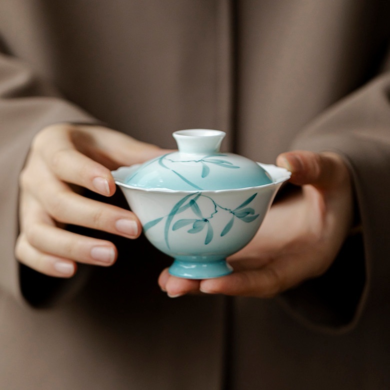 幽蘭花型小蓋碗1-1