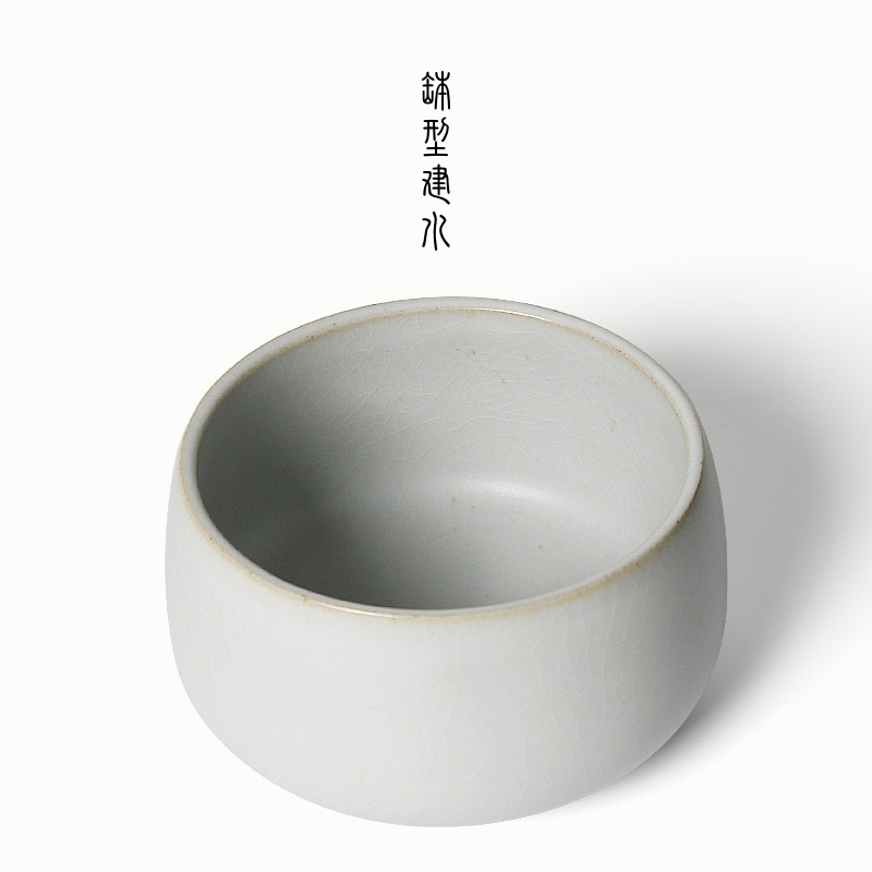 日式缽型粗陶茶碗建水