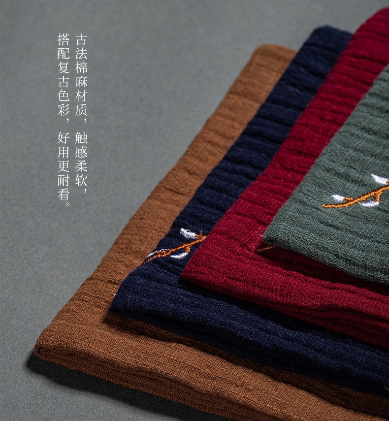 手工刺绣梅花棉麻茶巾3-8