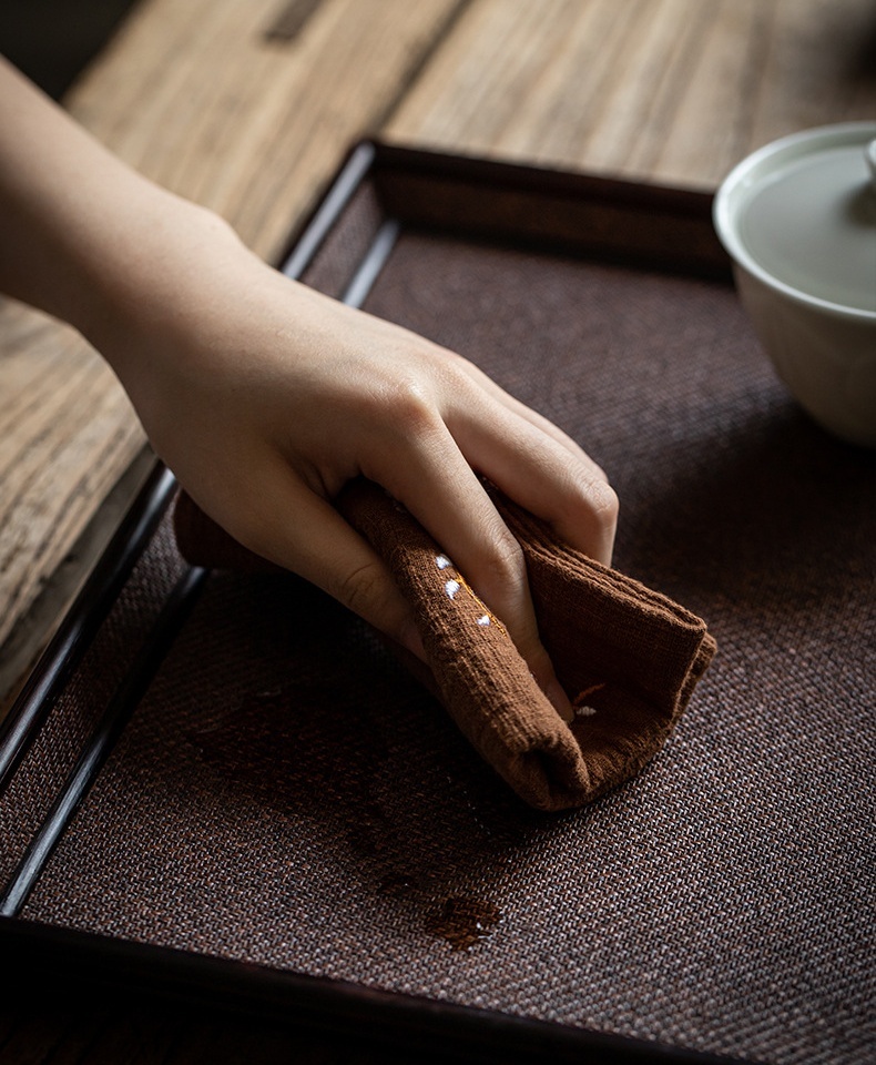 手工刺绣梅花棉麻茶巾4-1