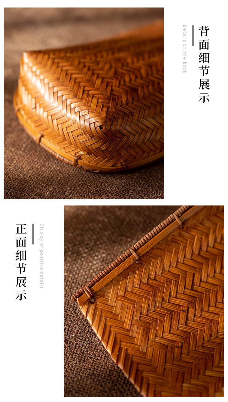 手作竹編簸箕布袋茶則2-4