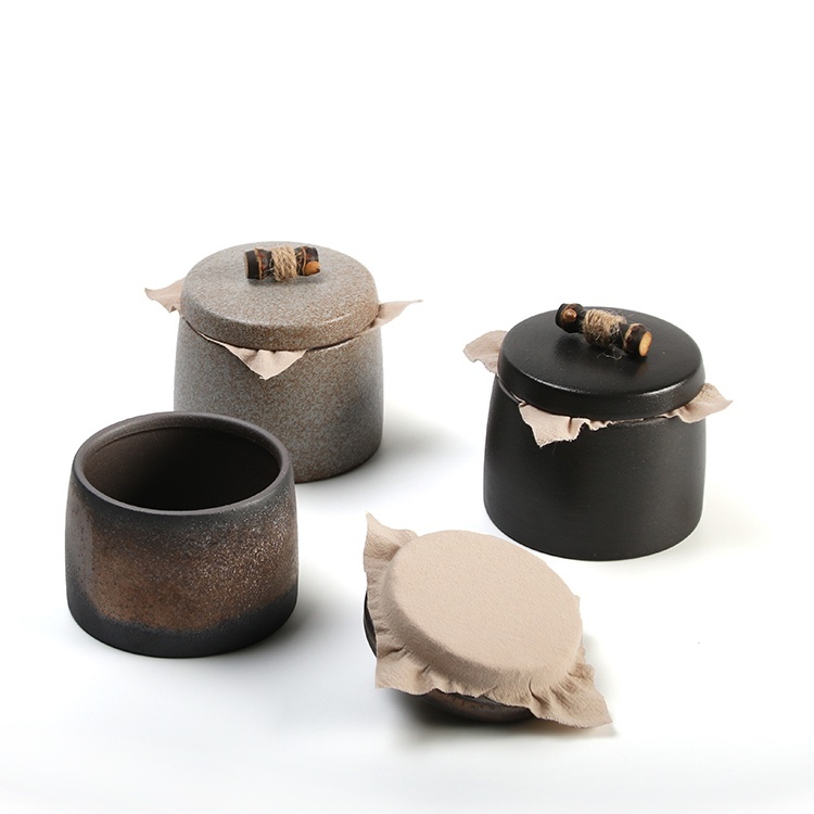 日式復古粗陶竹紐罐1-6