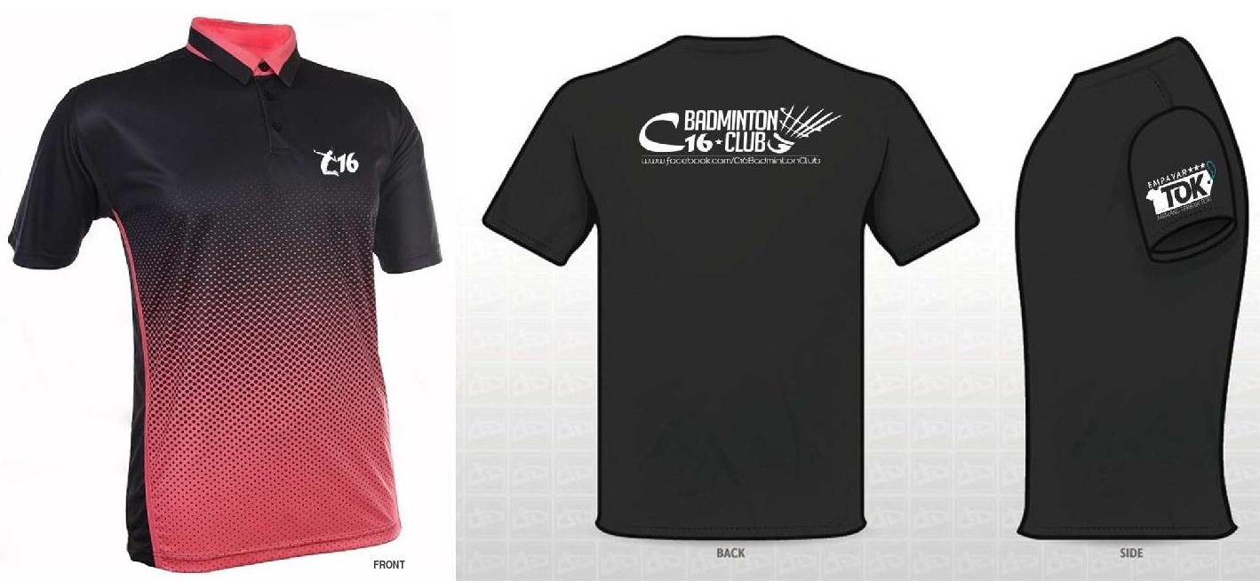 Koleksi Baju Kelab C16 Badminton Club