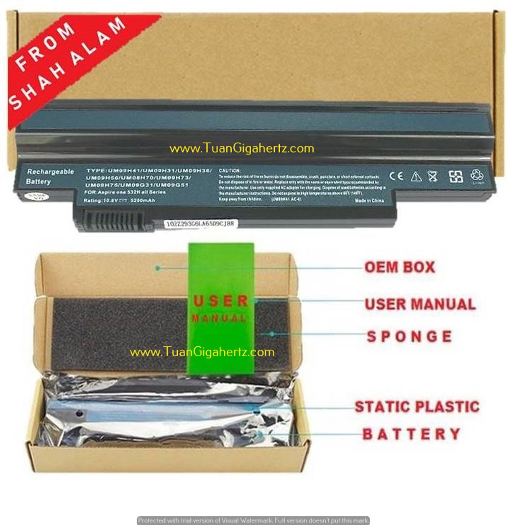 BATTERY ACER ASPIRE ONE 532H UM09G51  UM09G31 UM094G41