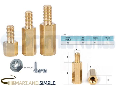 Brass PCB Standoffs Hexagonal Spacers M3 -SCREW & NUT copy.jpg