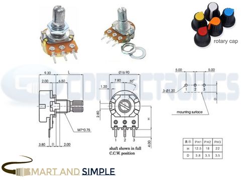 Single turn - variable resistor -potentiometer -Shaft length 15mm copy.jpg