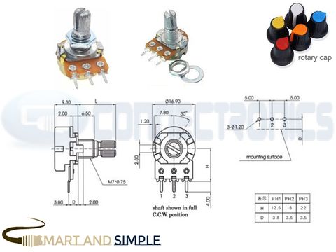 Single turn - variable resistor -potentiometer -Shaft length 15mm copy.jpg