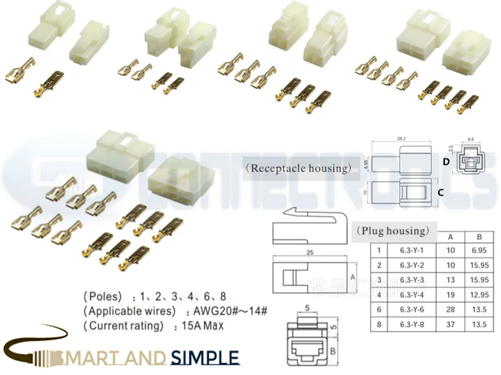 6.3mm Motorcycle Electric Car Connector, male and female butt plug high current SS-63090 copy.jpg