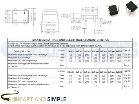 Bridge Rectifier single phase DIP-4 DB107 1A DB207 2A 1000V  copy.jpg