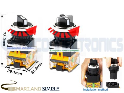 22mm 2pos Selector switch Self locking  reset 1NO 1NC copy.jpg