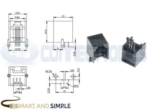 Plastic RJ11 6P6C Tel PCB socket SS-623 copy.jpg