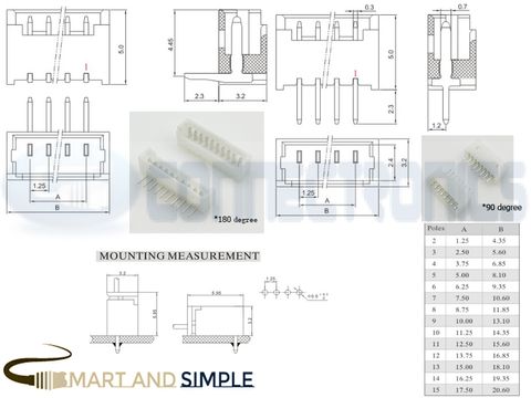 1.25mm pitch Pin header connector wire-board  .jpg