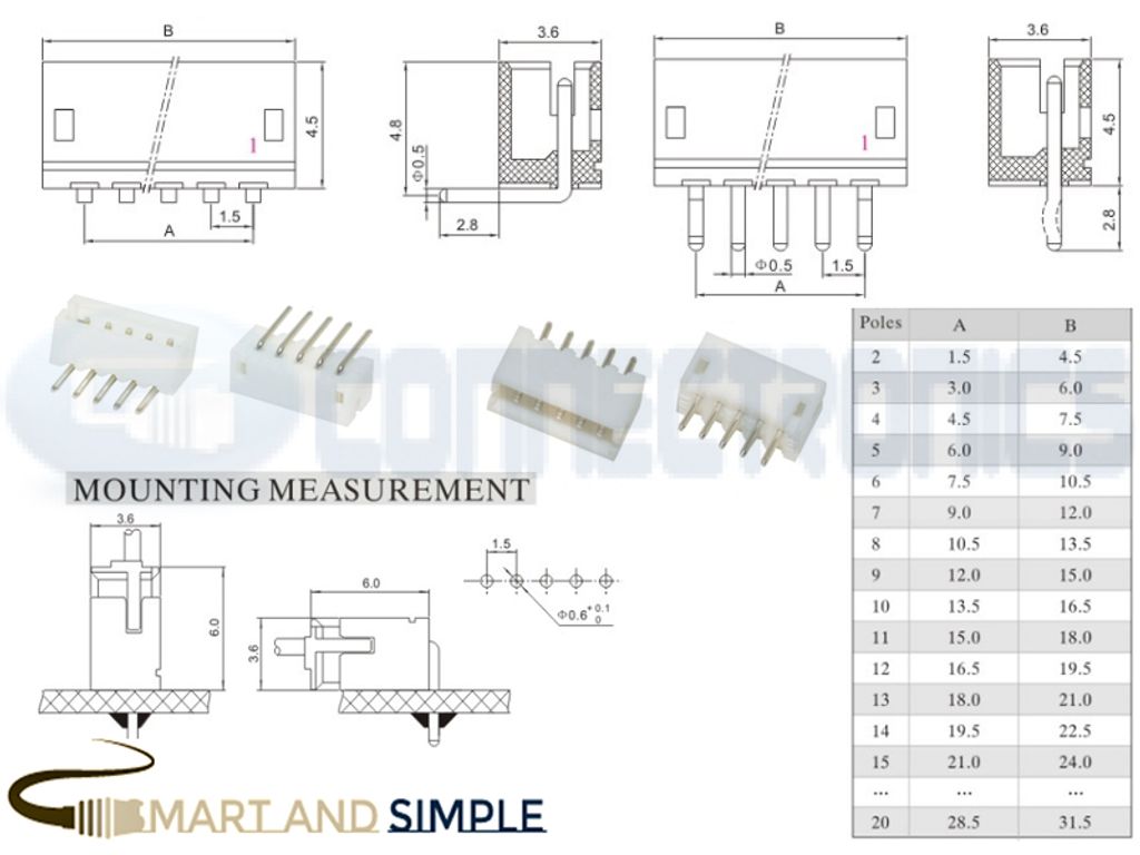 1.5mm pitch Pin header connector wire-board awg32-28 1A 125V  ZH1.jpg