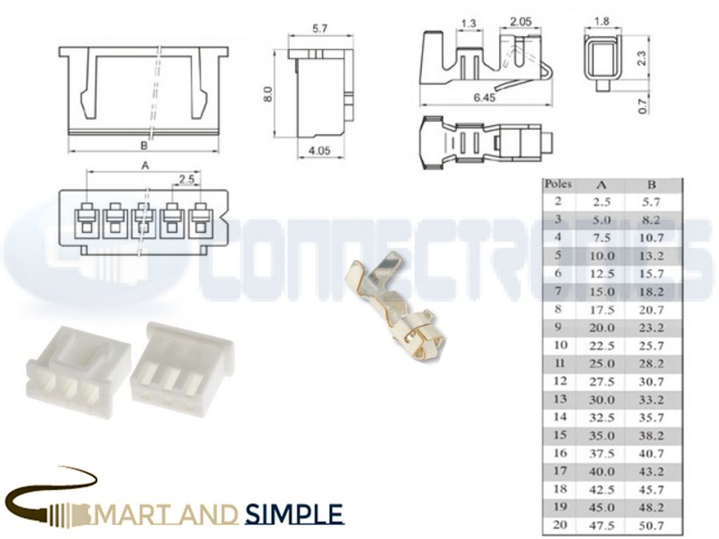 2.54mm pitch Pin socket Connector housing AWG28-22 3A 250V.jpg