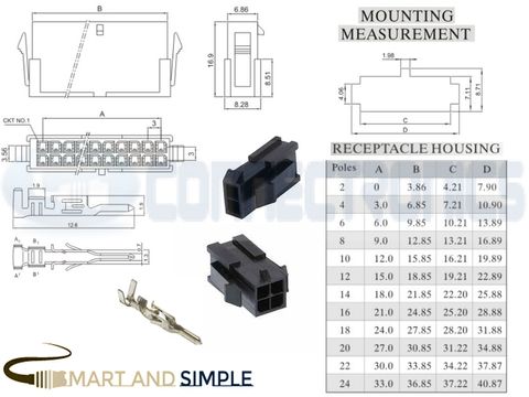 3.00mm pitch Pin socket Connector housing AWG28-22 5A 250V  43020  43031  30002  5556S  5557S .jpg