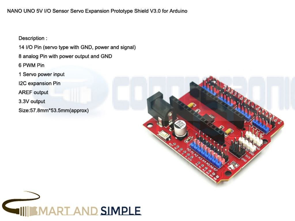 NANO UNO 5V   Sensor Servo Expansion Prototype Shield V3.0 for Arduino副本.jpg