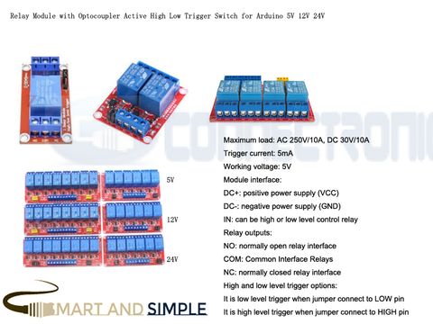 Relay Module with Optocoupler Active High Low Trigger Switch for Arduino 5V 12V 24V副本.jpg