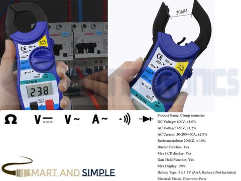 Digital Mini Clamp Multimeter AC DC Electrical Ammeter Clamp Meter Current Clamp SS-87N.jpg
